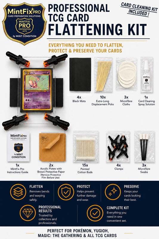 MintFix Pro® Card Flattening Kit – Restore Warped & Curved Trading Cards